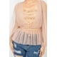 thumbnail image 4 of Top Peplum de Crochet de Malla Transparente, 4 of 5