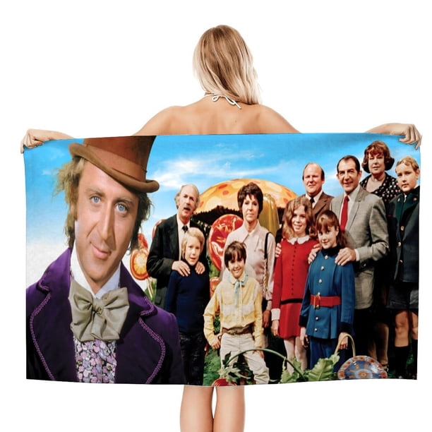 Willy Wonka Toalla de playa de secado rápido con diseño temático, regalo para mujeres y niñas, ideal para cumpleaños, fans, amantes de la música, uso en la playa o al aire libre, 78 × 160 cm