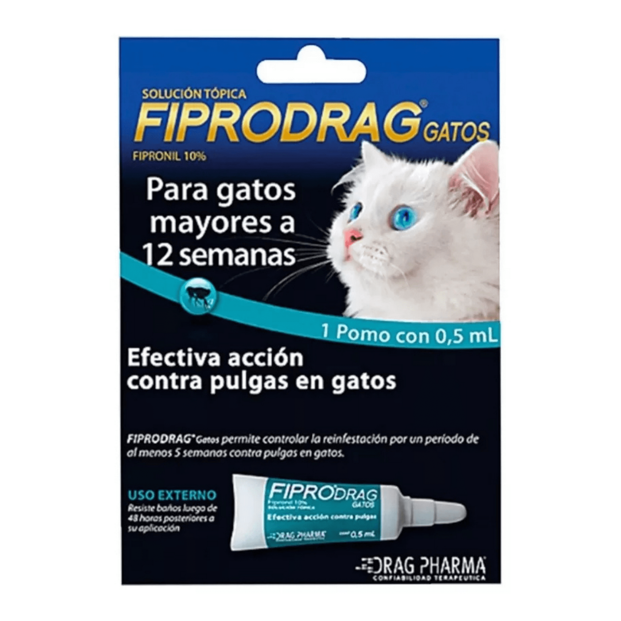 Drag Pharma - Fiprodrag Pipeta Anti Pulgas Para Gatos 0.5ml