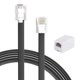 thumbnail image 1 of Cable de extensión de línea telefónica fija, color negro, con conectores RJ11 6P4C macho a macho, 6 m, 1 of 7