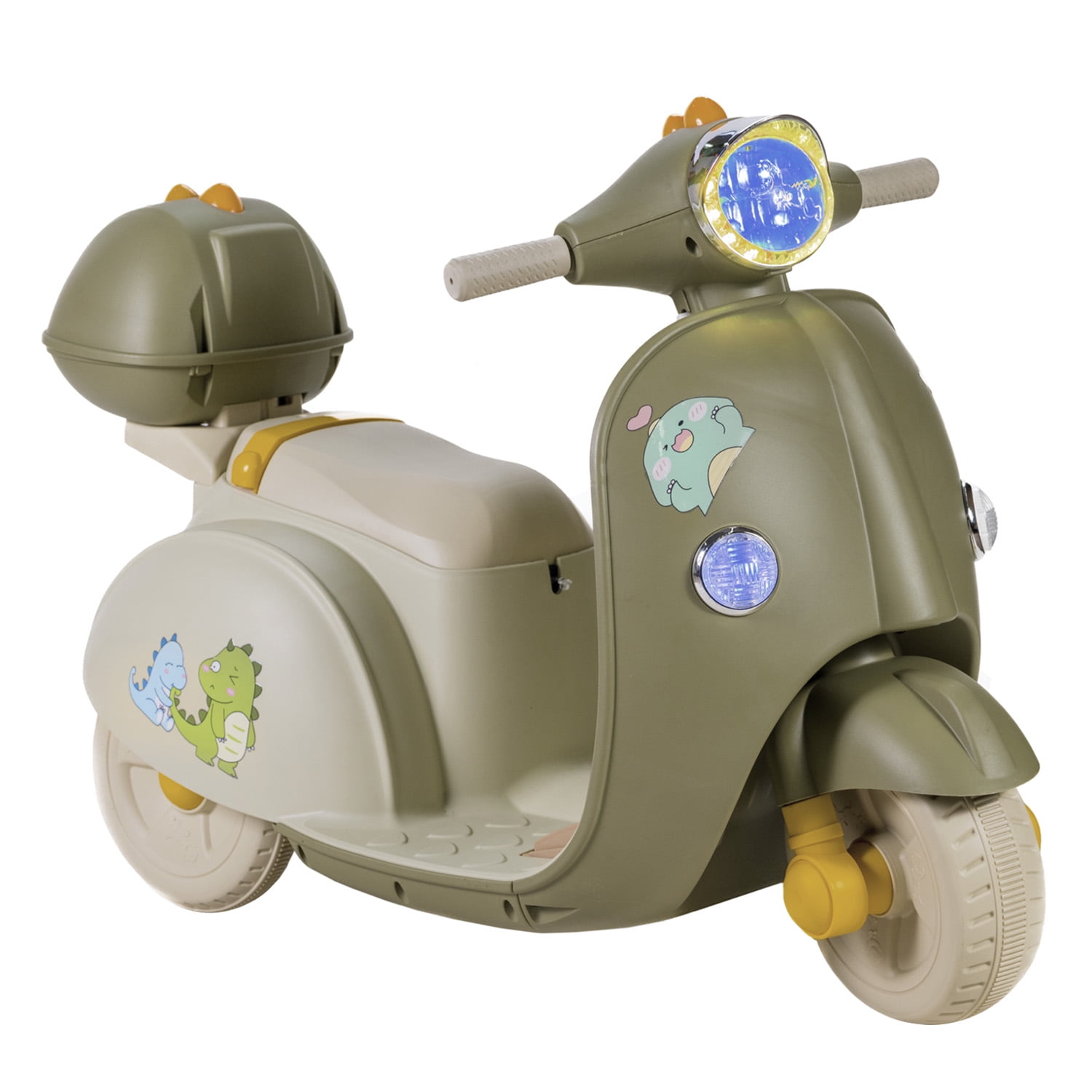 Mundo Online - Moto Vespa Eléctrica Infantil Dinoride Con Maletin Beige