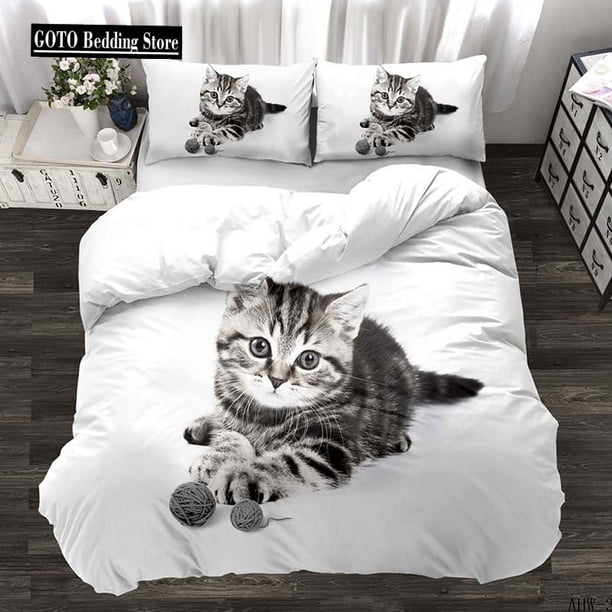 v579 Bed Sheets Christmas Cat Dog Bedding Quilt Cover Sets Cartoon Pet Cute Pet Pcs pcs Duvet Cover Sets Kids Adult Bedding Set Dropship 3-Piece Bedding Set (1 Duvet Cover + 2 Pillow Shams) Bed Sheet
