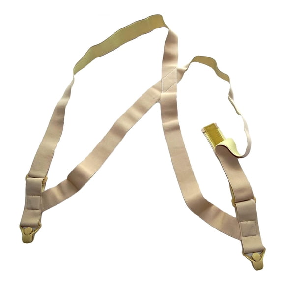 Tirantes Hold-Up color caqui, ancho 3,8 cm, con clips de cadera y broches de agarre
