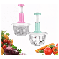 Genérico - Picador De Verduras Manual Cortador Multifuncional 2 Litros Celeste