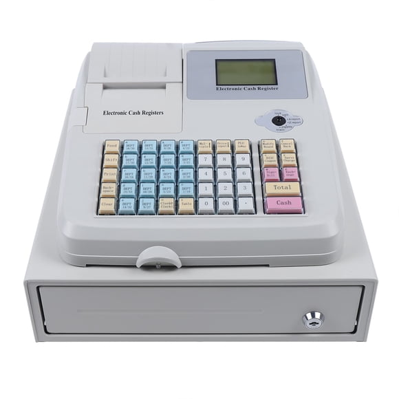 Caja registradora SNKOURIN POS System con impresora térmica blanca