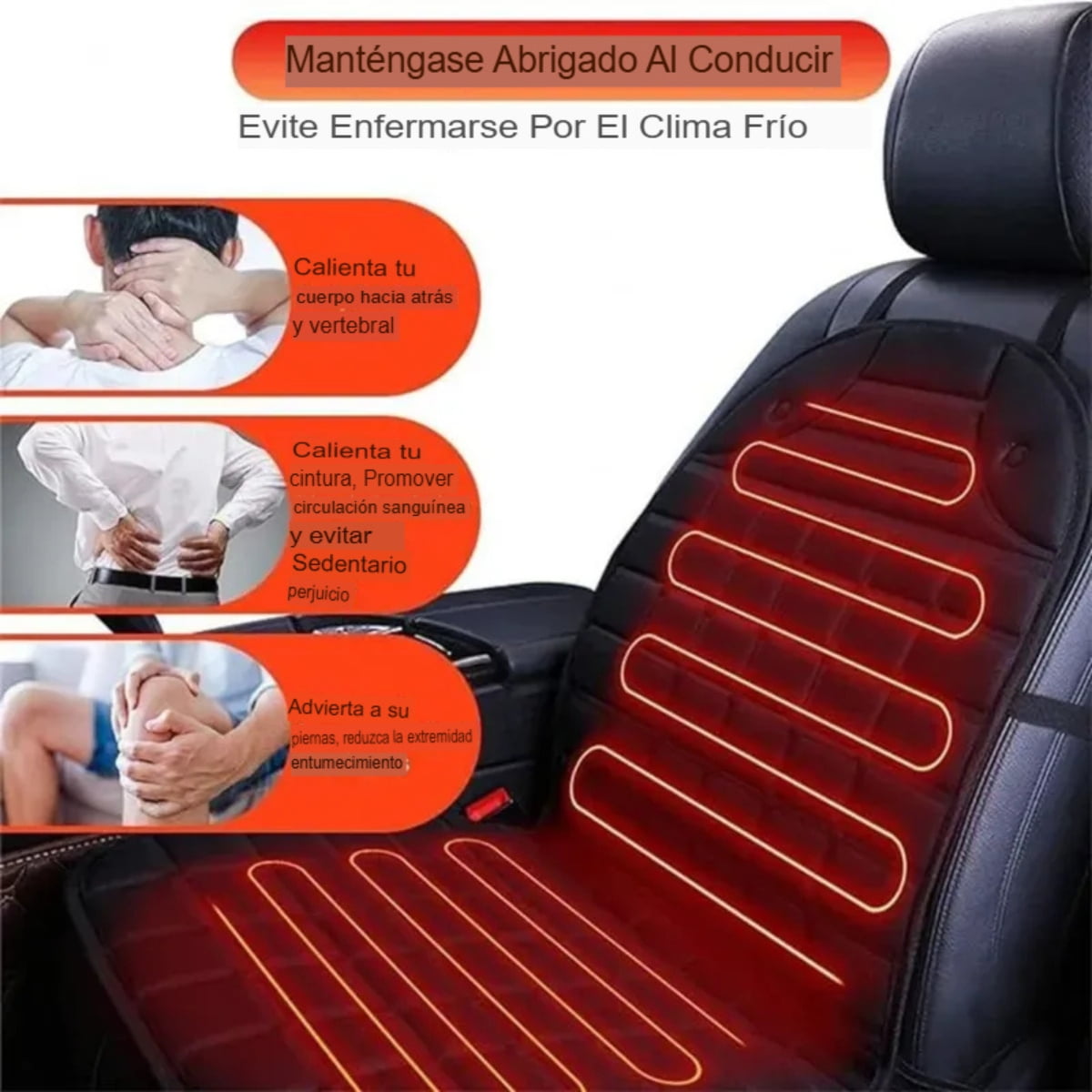 Movi - Funda Calienta Asiento Para Auto Calefactor 12v