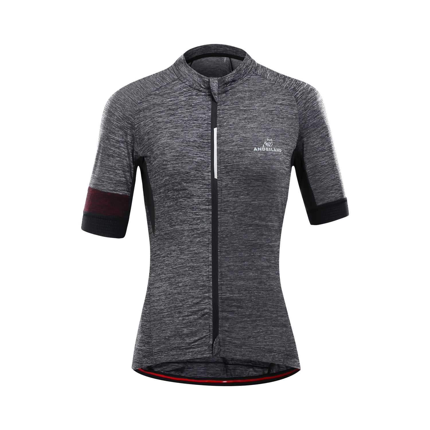 Andesland - Polera Tricota Jaspeada Manga Corta Cierre Completo Mujer