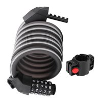 Ioensy - Combinación De Candado De Cable Para Bicicleta, Tira Reflectante, Candado Con Contraseña, Reiniciable, 1,8 M