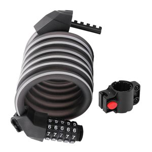 Ioensy - Combinación De Candado De Cable Para Bicicleta, Tira Reflectante, Candado Con Contraseña, Reiniciable, 1,8 M