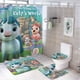 thumbnail image 1 of No Del Todo Narval theme 4 piece Shower Curtain Set With Rugs Waterproof Bathroom Decor Set Includes Bath Mat U shaped Rug Toilet Lid Cover And Curtain With Hooks, 1 of 6