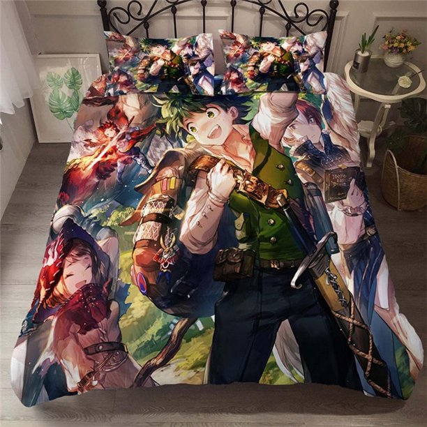 My hero Academy Anime Gift Quilt Duvet Cover Set Bedclothes Kids Super 3-Piece Bedding Set