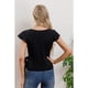 thumbnail image 3 of Polera Mujer Algodon Elasticada Manga Corta Broderie Cuello V 3315, 3 of 3