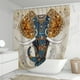 thumbnail image 3 of 1pc Elephant Flower Shower Curtain Set - Soft and Durable Bathroom Compartment Shower Curtain with 12pcs Plastic Hooks, 3 of 5
