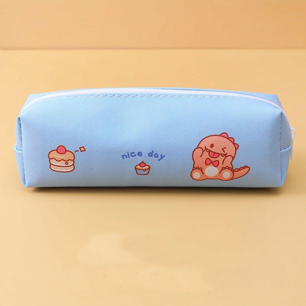 Cute and Colorful PU Leather Pencil Bag - Perfect for Students and Girls!
