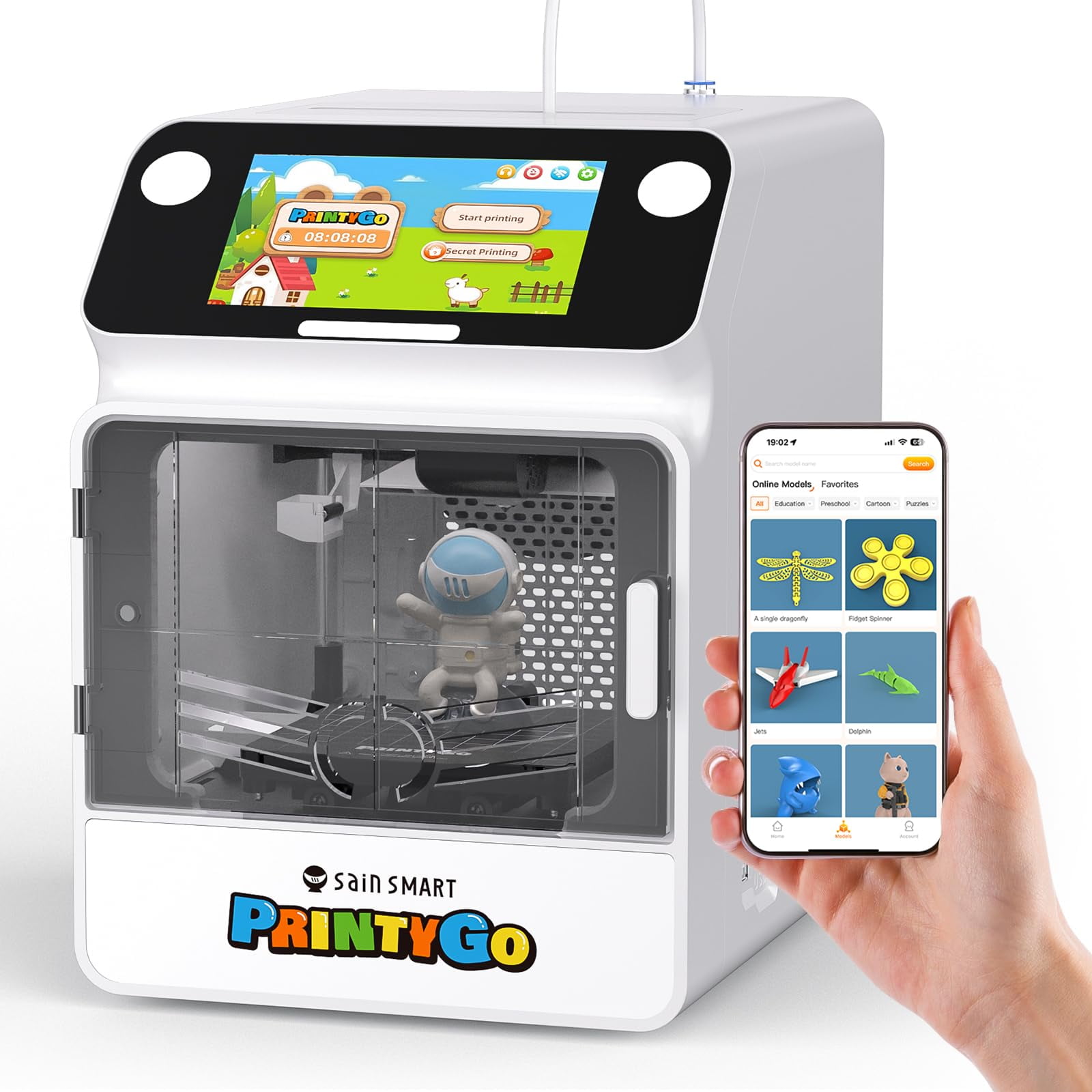Impresora 3d Sainsmart Printygo Mini Para Niños Con Pantalla Táctil De 5 Pulgadas