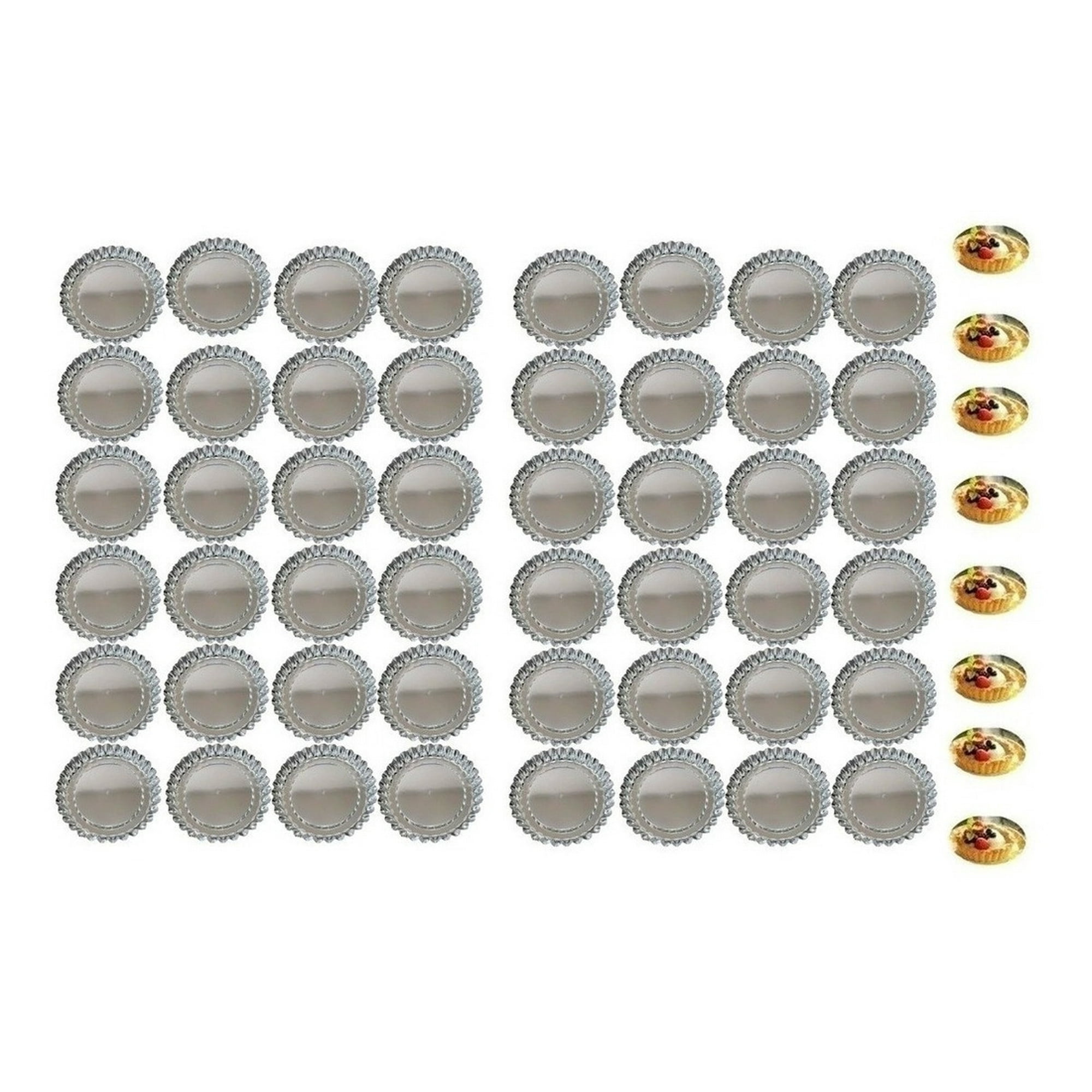 Genérico - Pack 24 Moldes De Tartaleta Molde Tarta Individual Fija