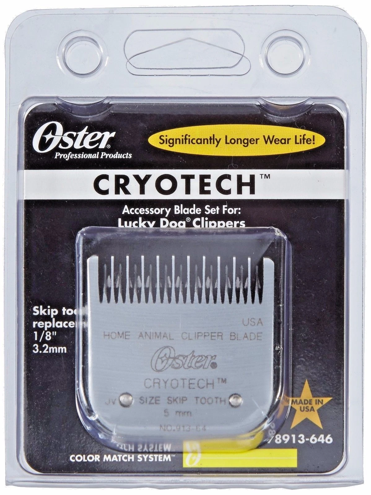 Oster Professional - Oster Cuchilla Desmontable 616 Lucky Dog Skip Tooth Cryotech 1/8"" 3.2Mm