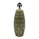 thumbnail image 1 of Jarron Florero Ceramica Verde Patrones En Dorado Alargado, 1 of 8