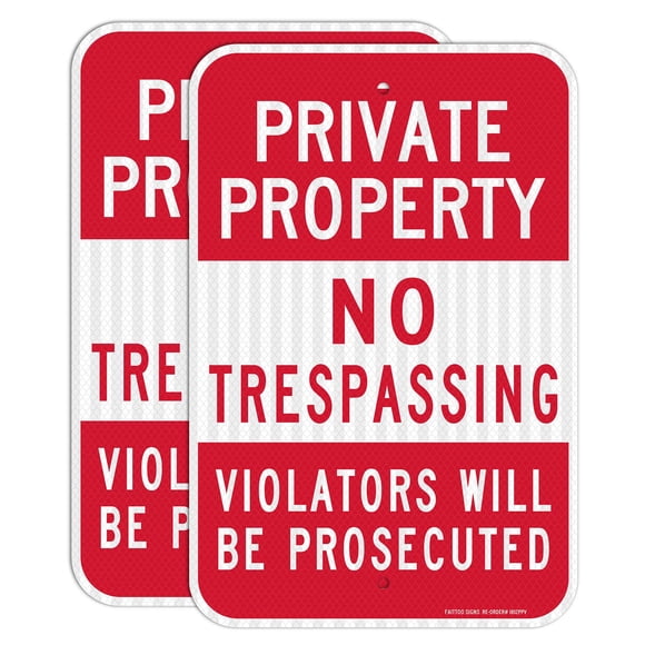 Cartel De Propiedad Privada Sin Autorización (paquete De 2 Unidades) 18 X 12 Cm