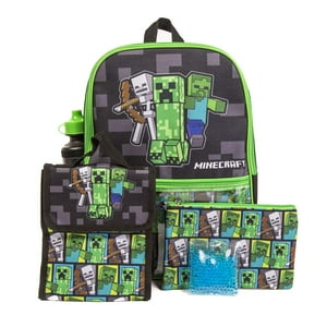 Set De Mochilas Ralme Minecraft Con Lonchera 40 Cm 16 Pulgadas 5 Piezas