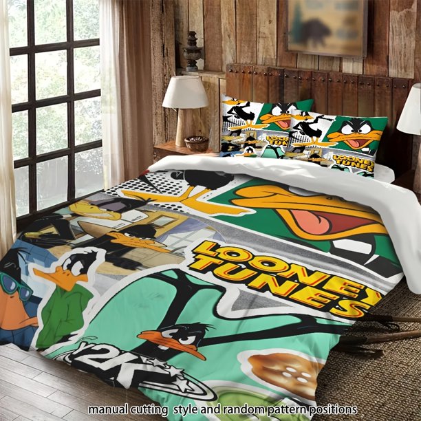 Bedding Warner Bros Cartoon Duck with Various Vibrant Themed Designs Suitable for All Seasons Machine Washable Includes Pillowcases Ideal for Bedrooms Guest Roo