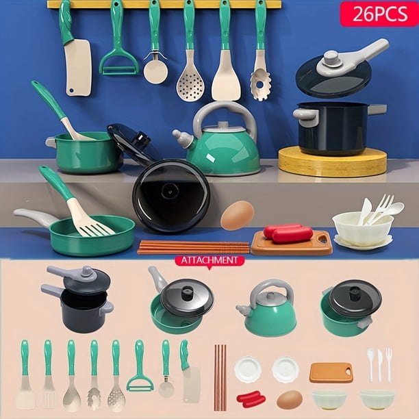 Kitchen Toys Accessories For Kids, Pretend Cooking Game Set For Toddlers, Includes Pots And Pans, Cookware Toys, Game Food Set, Toys Vegetables, Educational Toys For Girls Boys, Learning Gifts