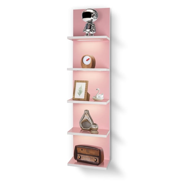 Estantería AskTag de 5 niveles 91 cm rosa con iluminación LED – Nueva