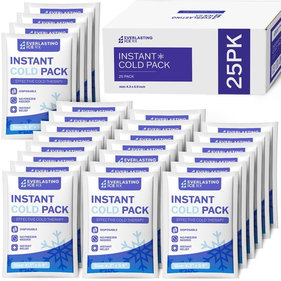 Paquetes fríos instantáneos Everlasting Ice RX, paquete de 25