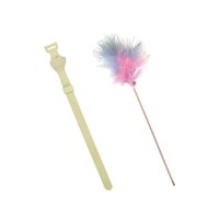 Magideal - Pluma De Gato Teaser Teasing Neck Wrap Funny Iq Mejora Manos Libres Teaser Rod Juguete Interactivo Para Gatito Ejercitador Jugando , Verde