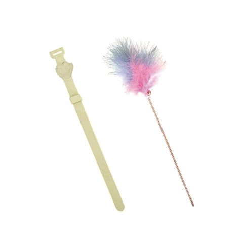 Magideal - Pluma De Gato Teaser Teasing Neck Wrap Funny Iq Mejora Manos Libres Teaser Rod Juguete Interactivo Para Gatito Ejercitador Jugando , Verde