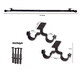 thumbnail image 2 of Set Doble De Barras Para Cortina Extensible 75-110 Cm De Metal Diámetro 16/19 Mm Soporte De Techo Terminal Bola Color Negro, 2 of 2
