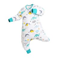 Kivara - Saquito Dormir Bebe Tog 1,0 Con Pie Algodon Liviano Dino Celeste S