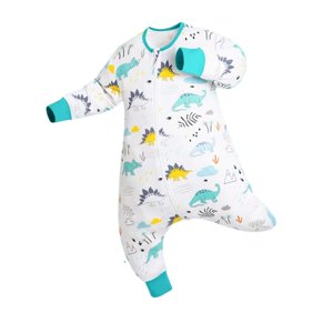 Kivara - Saquito Dormir Bebe Tog 1,0 Con Pie Algodon Liviano Dino Celeste L