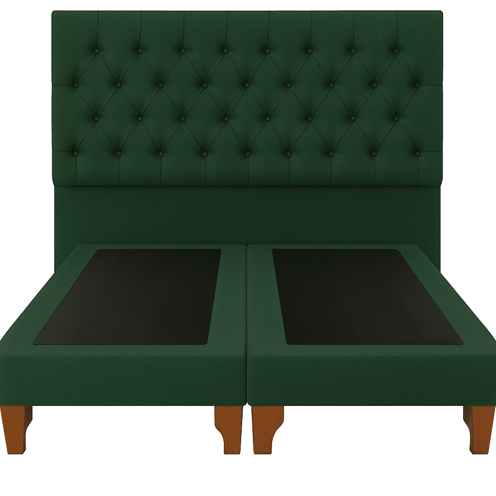 Ethan Desing - Cama 2 Plazas Modelo Capitoné Verde Botella