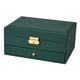 thumbnail image 1 of Caja de almacenamiento de joyas con espejo de cajón Compartimentos extraíbles Titular Organizador Vitrina para pulseras Espárragos para mujeres 4 ganc , Verde, 1 of 5