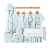 Pack Ajuar Bebé Ropa Algodón 24 Piezas Celeste Lubabycas