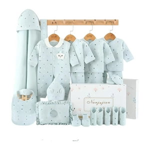 Pack Ajuar Bebé Ropa Algodón 24 Piezas Celeste Lubabycas