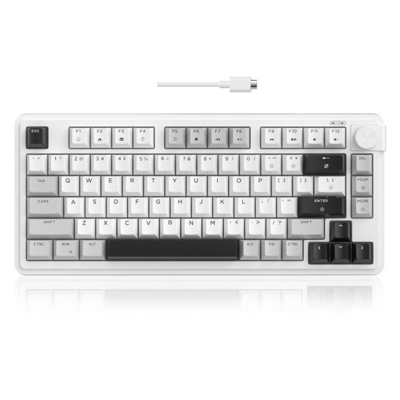 Teclado MageGee de 80 teclas RGB con perilla de volumen y cableado