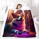 thumbnail image 5 of Corgi anti-pilling, suave, ligera, esponjosa y acogedora de lujo para hogar y cocina – Perfecta para niños y adultos,70X110cm, 5 of 6