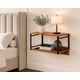thumbnail image 1 of Mesa de noche flotante de pared Kevalis con repisa y ganchos, 1 of 9