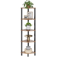 Estante De Esquina Vimber De 5 Niveles Industrial Rústico Marrón/Negro Ujsj001H
