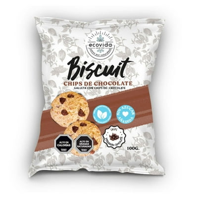 Galletas Integrales Biscuit Chips Chocolate Sin Azúcar 100 G Ecovida