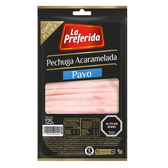 Pechuga De Pavo Acaramelada 125 g La preferida