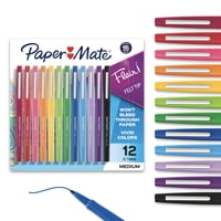 Marcadores De Punta Fina Paper Mate Flair Medianos 0.7Mm 12 Colores