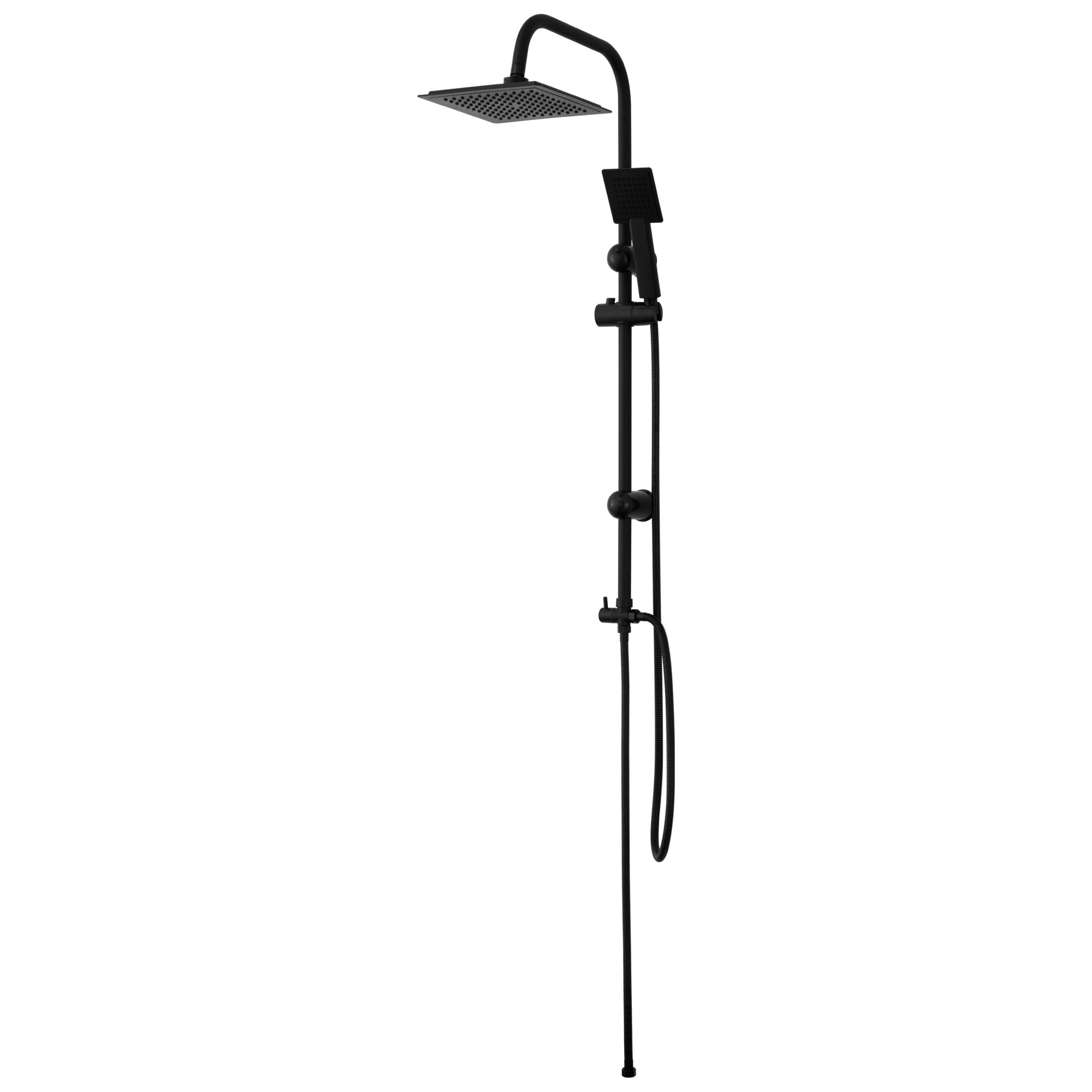 Columna De Ducha Joytek Plato Cuadrado Negro Sh10mb