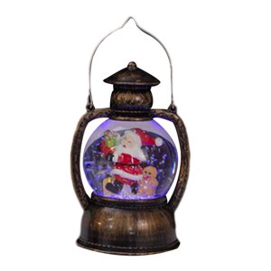 Magideal - Decoración Navideña Iluminada, Luces Navideñas, Decoraciones Resplandecientes, Decoración Navideña De Resina Para Mesa, Decoración De Sala De Estar , Linterna Bronce