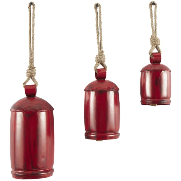 Juego de 3 campanas de vaca decorativas Deco 79 inspiradas en el Tíbet