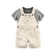 thumbnail image 1 of Conjunto Jardinera + Polera Bebes - Niño 12M Beige con Polera de Rayas, 1 of 1