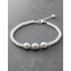thumbnail image 3 of Pulsera plata 925 perlas con 3 perlas de rio regalo mujer #2, 3 of 3
