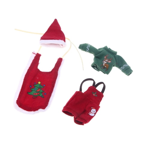 Magideal - Ropa Navideña En Miniatura Para Muñecas, Decoración De Disfraces Para Muñecas En Miniatura, Accesorios Navideños, Lindos Conjuntos Navideños De Invier